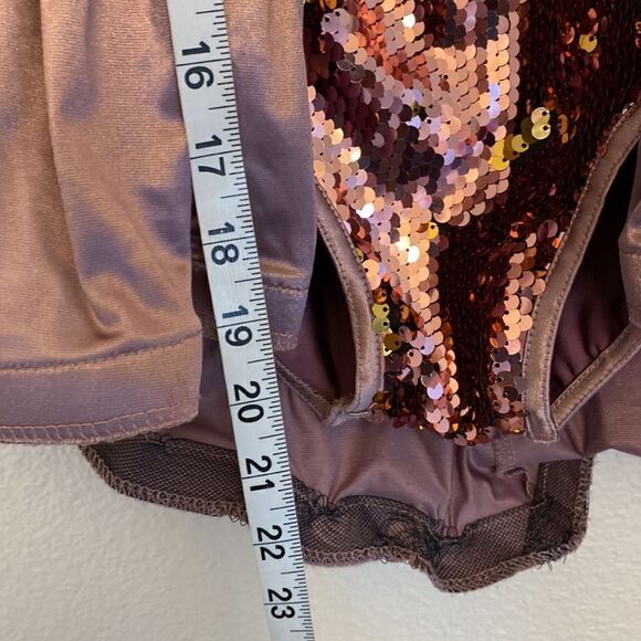 Weissman Dance Jazz tap tutu mauve gold sequin Got Your Number 11349 -IC 7/8 - Picture 3 of 12